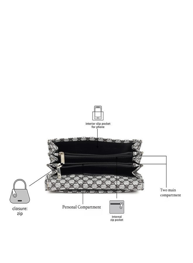 LORENZ Women's Grey Bi-Fold Faux Leather Hand Clutch Wallet Purse (Star Austin Series)| CLT-05 - Image 5